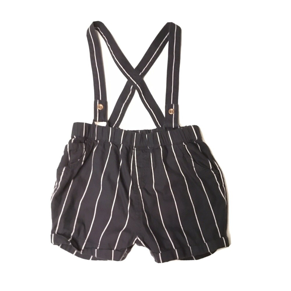 Next Baby Girl Suspender Shortsโ 18 24 Months Blue Gray Boutique Style